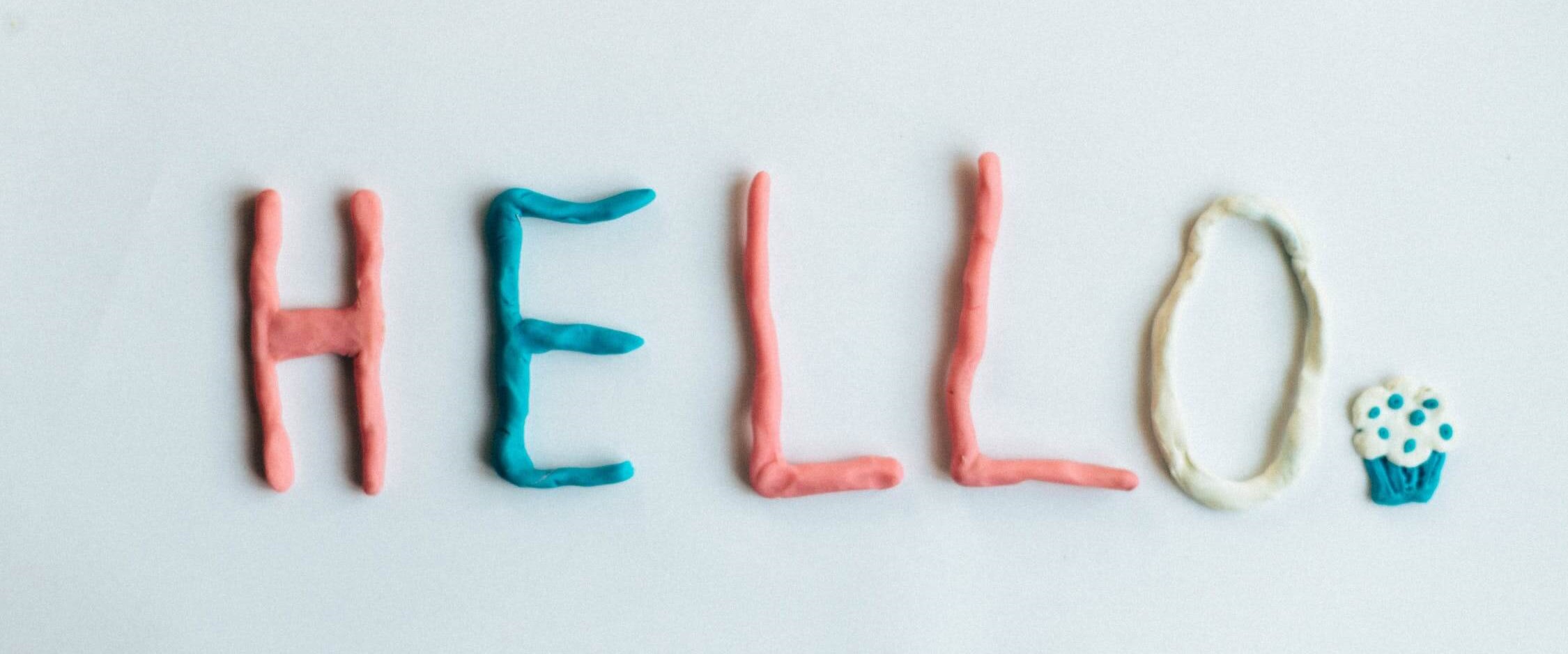 Hello spelled in plasticine letters