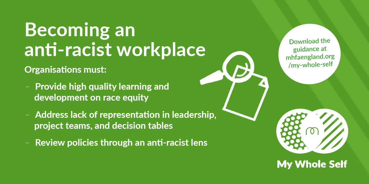 Social graphic: Becoming an anti-racist workplace